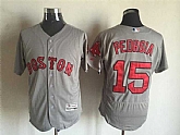 Boston Red Sox #15 Dustin Pedroia Gray 2016 Flexbase Collection Stitched Jersey,baseball caps,new era cap wholesale,wholesale hats